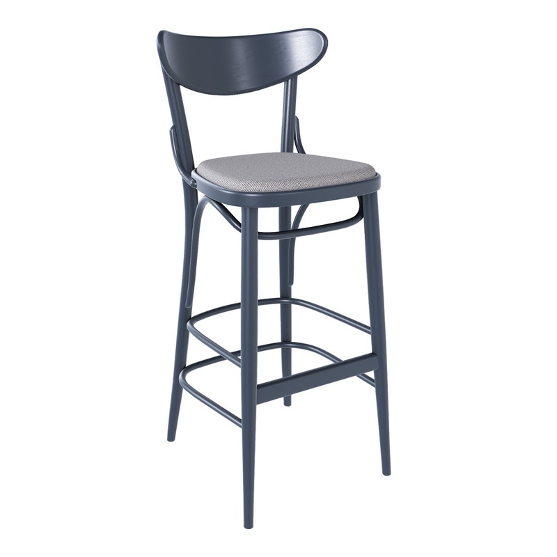 Banana Barstool 131 – Seat Upholstered – Beech Pigment Frame