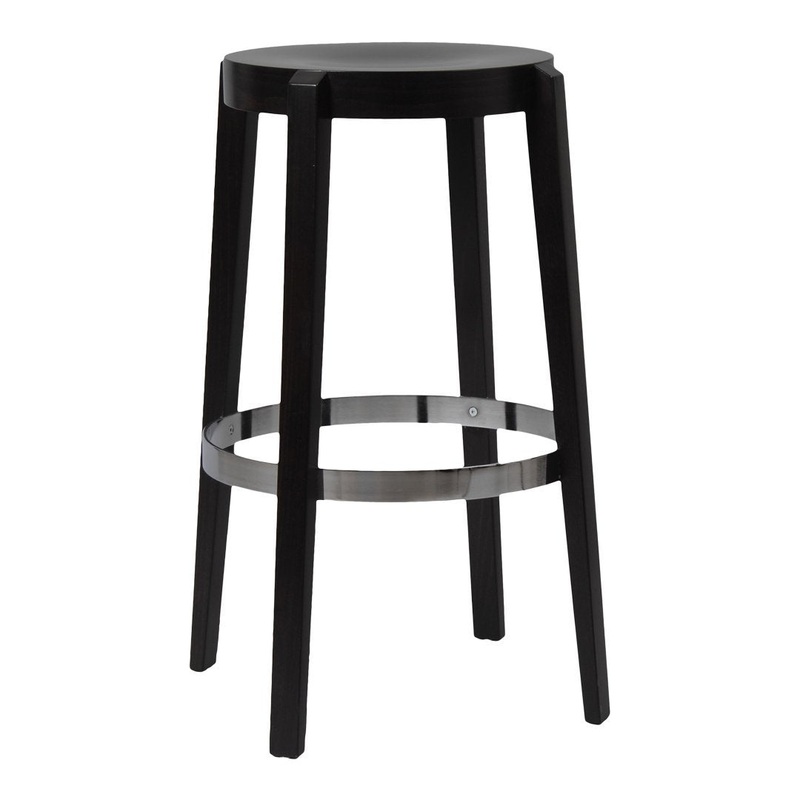 Punton Bar/Counter Stool w/ Black Metal Ring