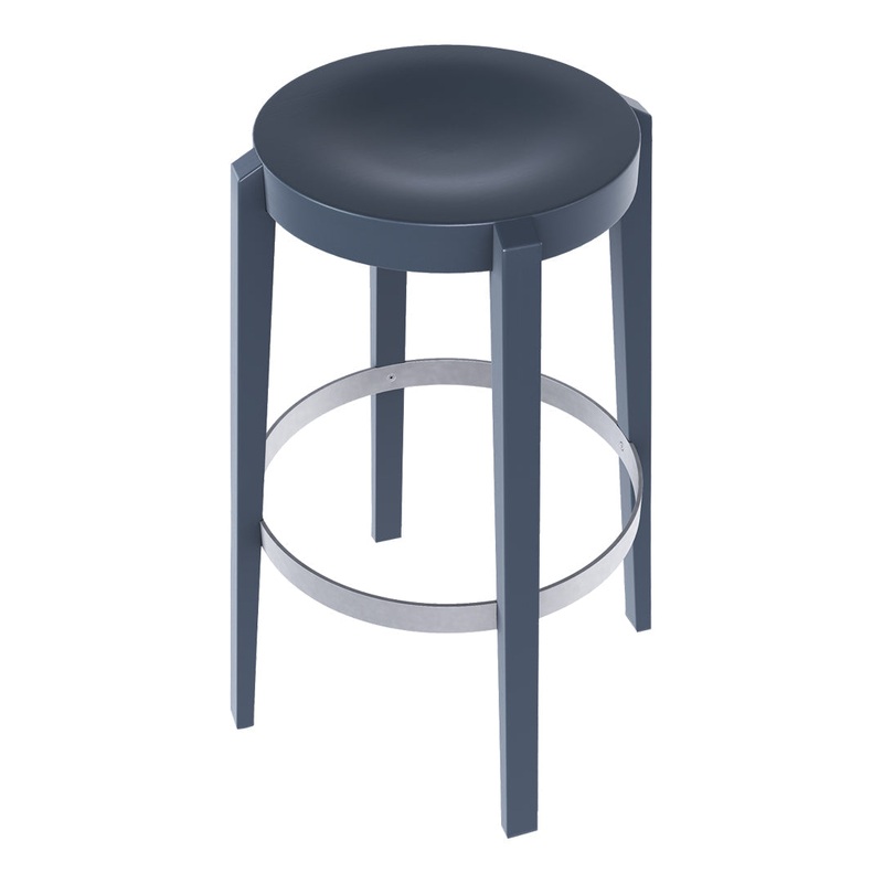 Punton Bar/Counter Stool w/ Stainless Steel Metal Ring