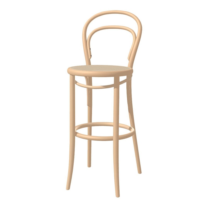 Barstool 14 – Seat in Cane Weave Beech – Natural Lacquer