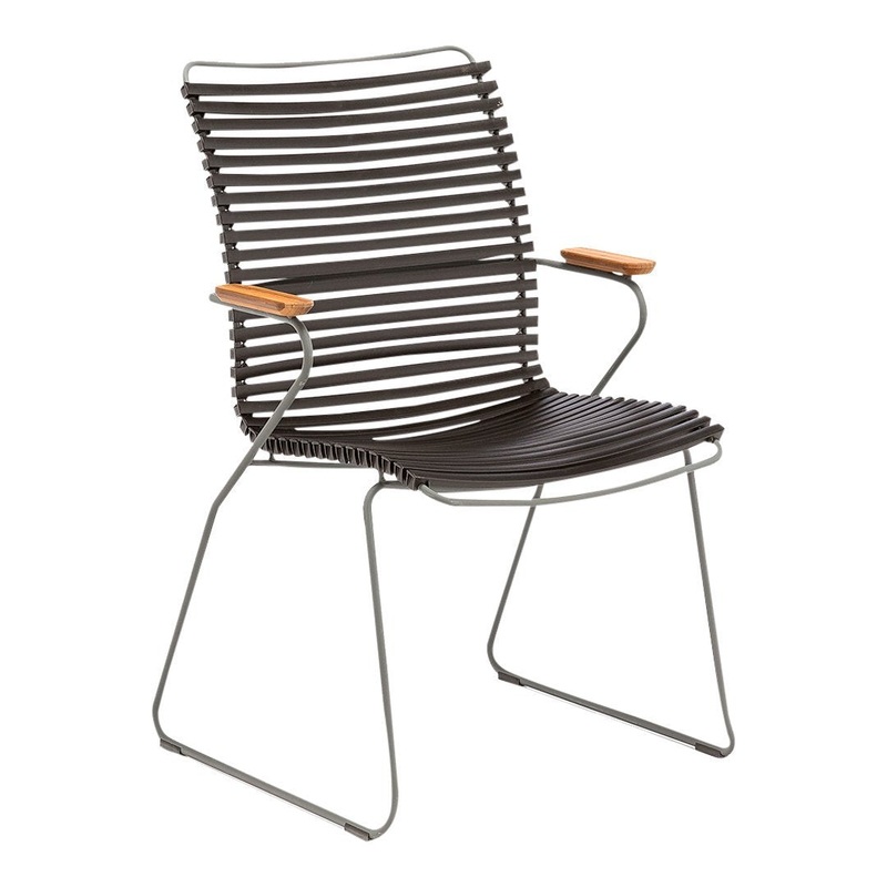 Click Outdoor Tall Back Dining Chair Lamella Black