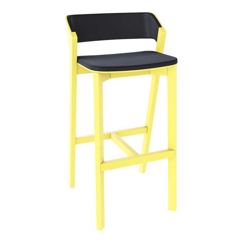 Merano Barstool – Upholstered – Beech Pigment Frame