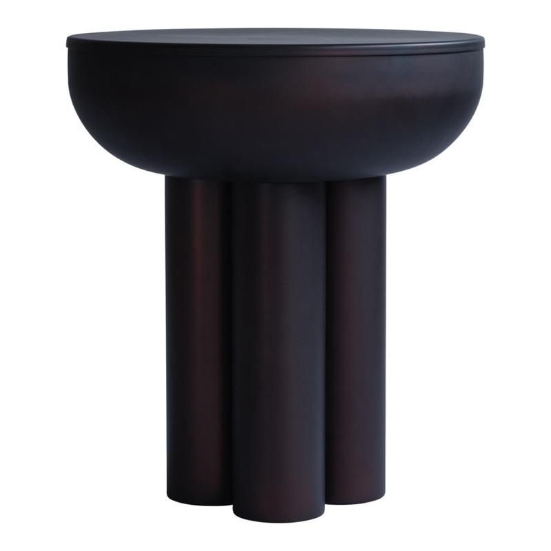 Crown Side Table Burned Black