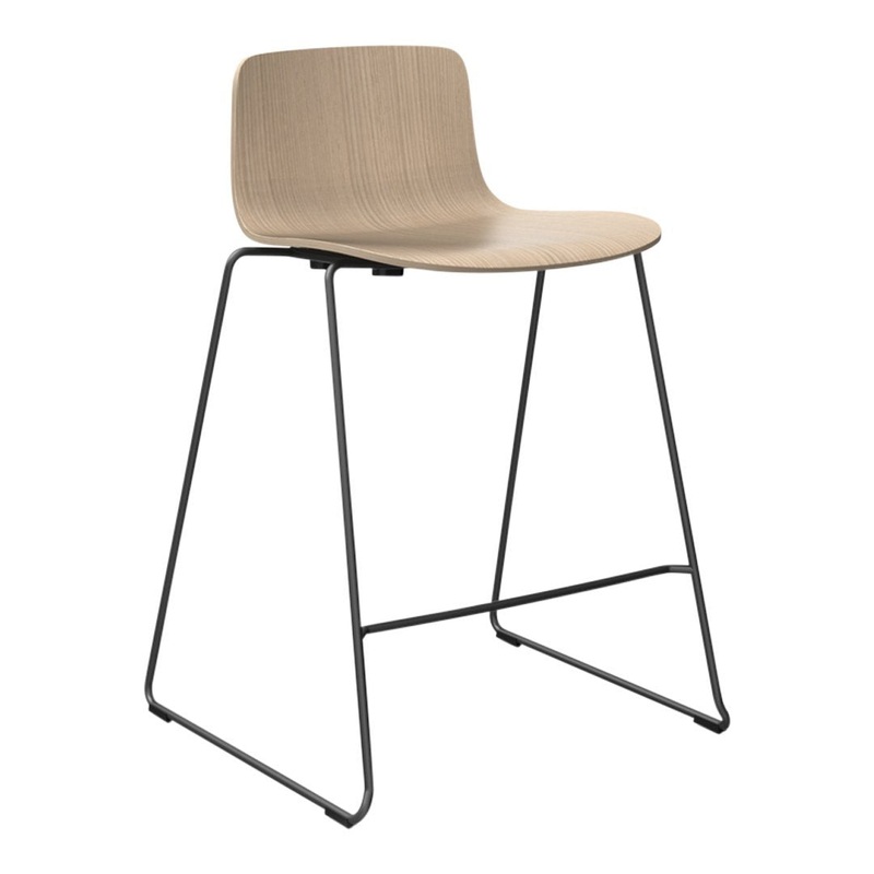 Sola Bar Stool – Low Backrest – Sled Base – Unupholstered