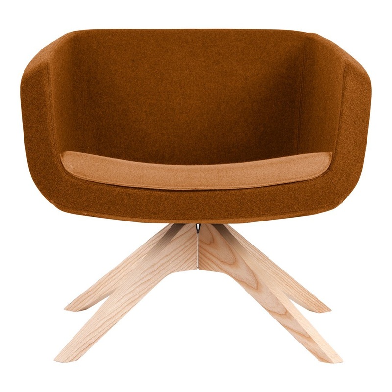 Arca 5099 Small Armchair – Wood Swivel Base