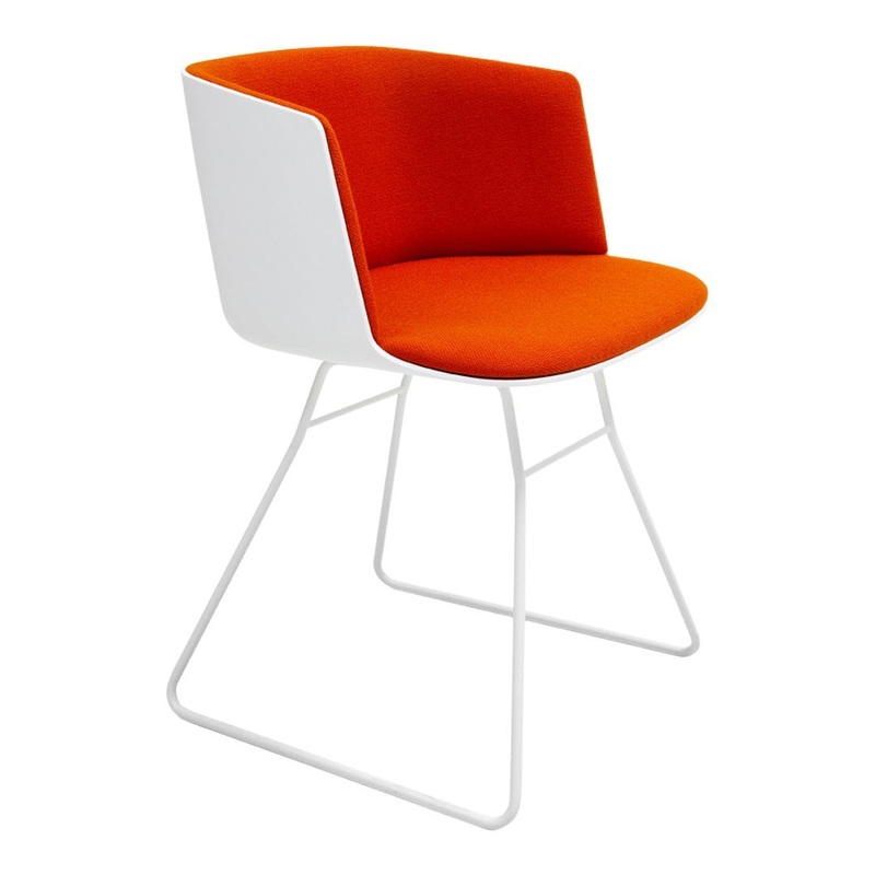 Cut Office Chair – Sled Base, Seat Upholstered