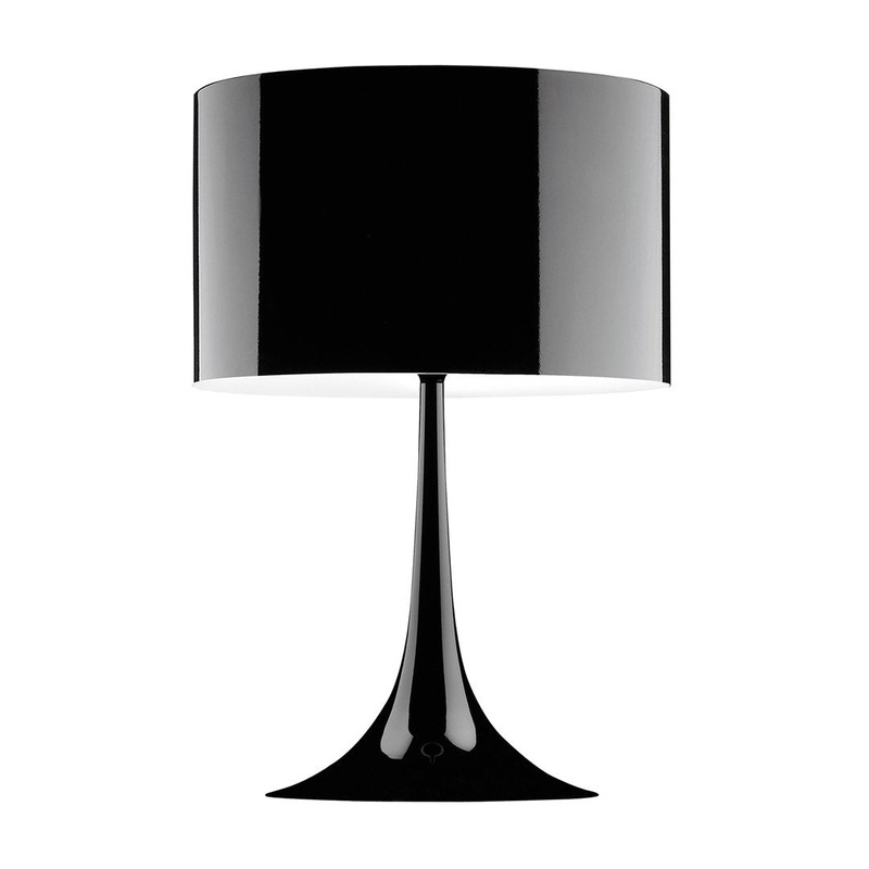Spun Light T Table Lamp Shiny Black