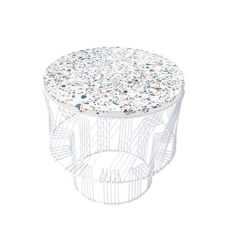 Terrazzo Side Table White