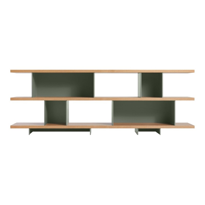 Happy Day Shelving – 3 Shelf White Oak / Grey Green