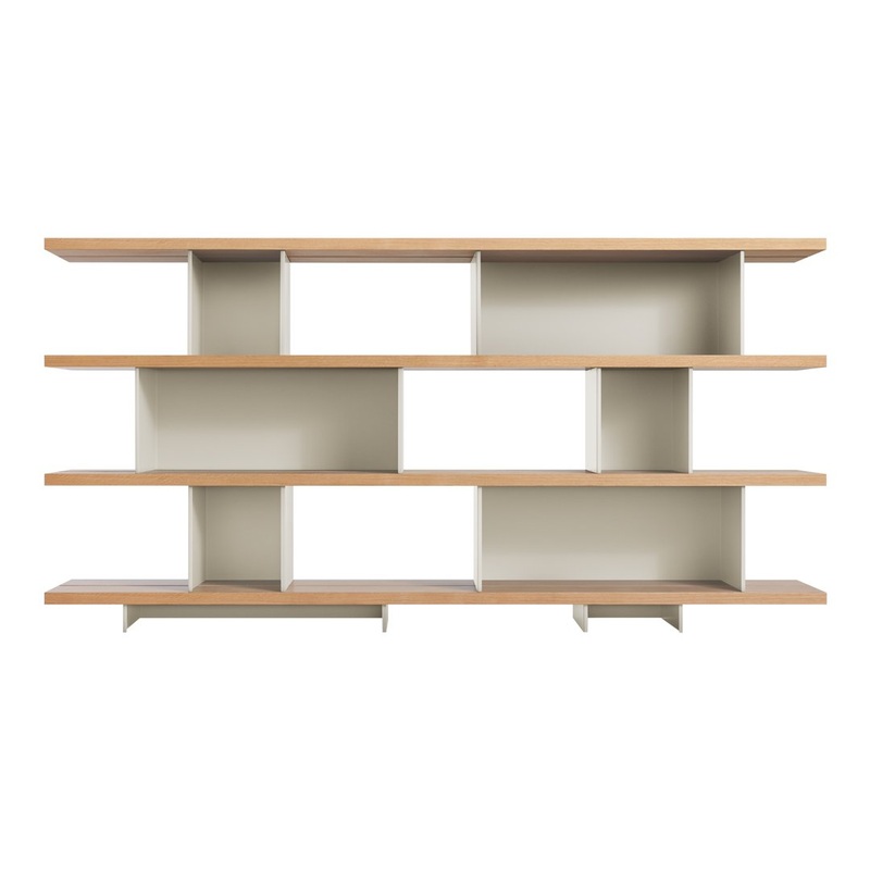 Happy Day Shelving – 4 Shelf White Oak / Grey Green