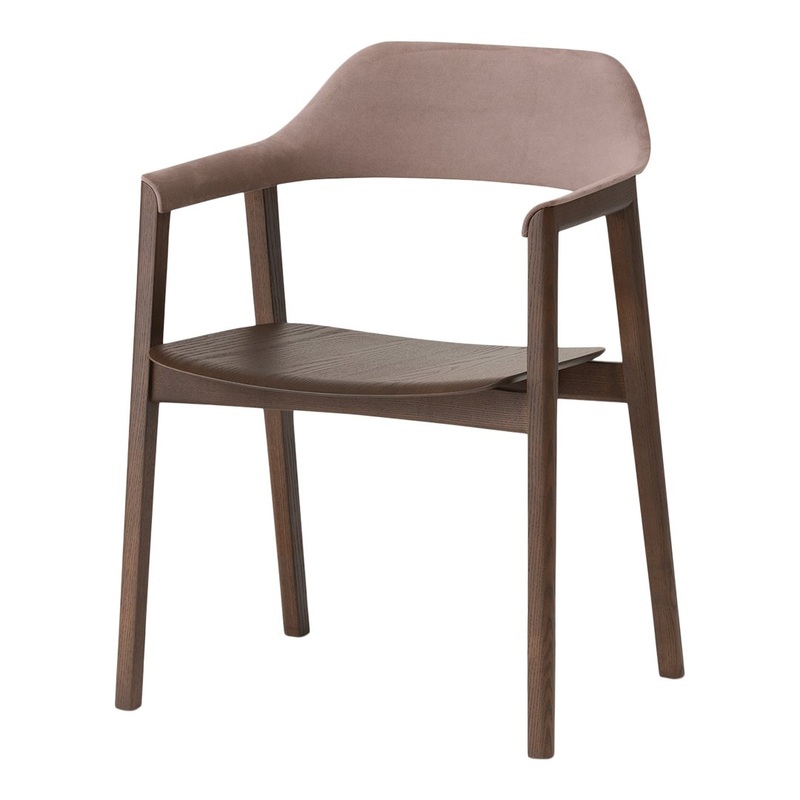 TEN Armchair – Fully Upholstered Back w/ Wooden Seat