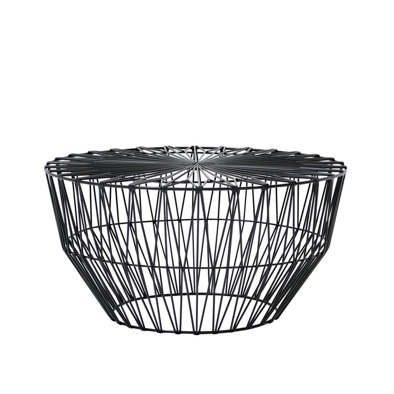 Drum Ottoman Table Black