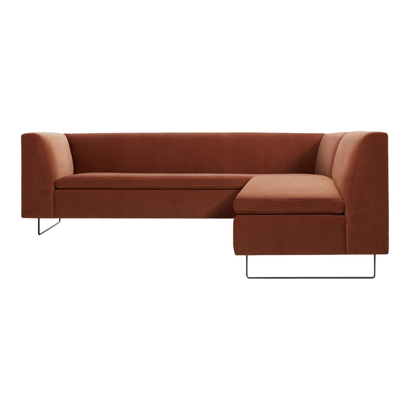 Bonnie & Clyde Sectional Sofa Copper Velvet