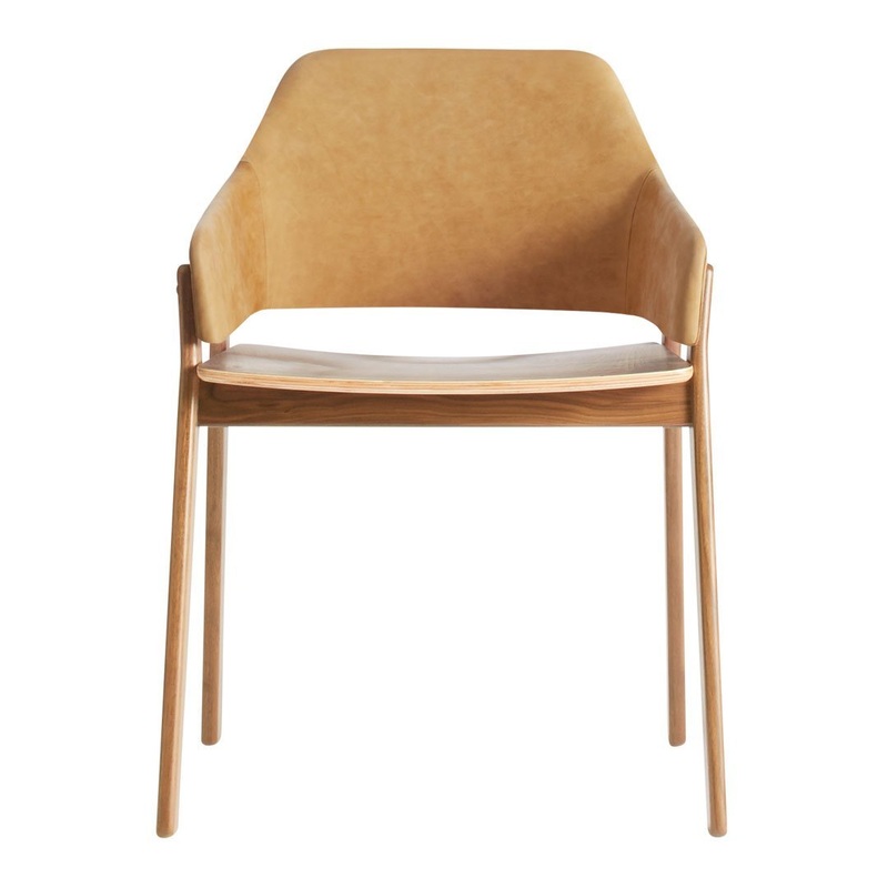 Clutch Leather Dining Chair Camel