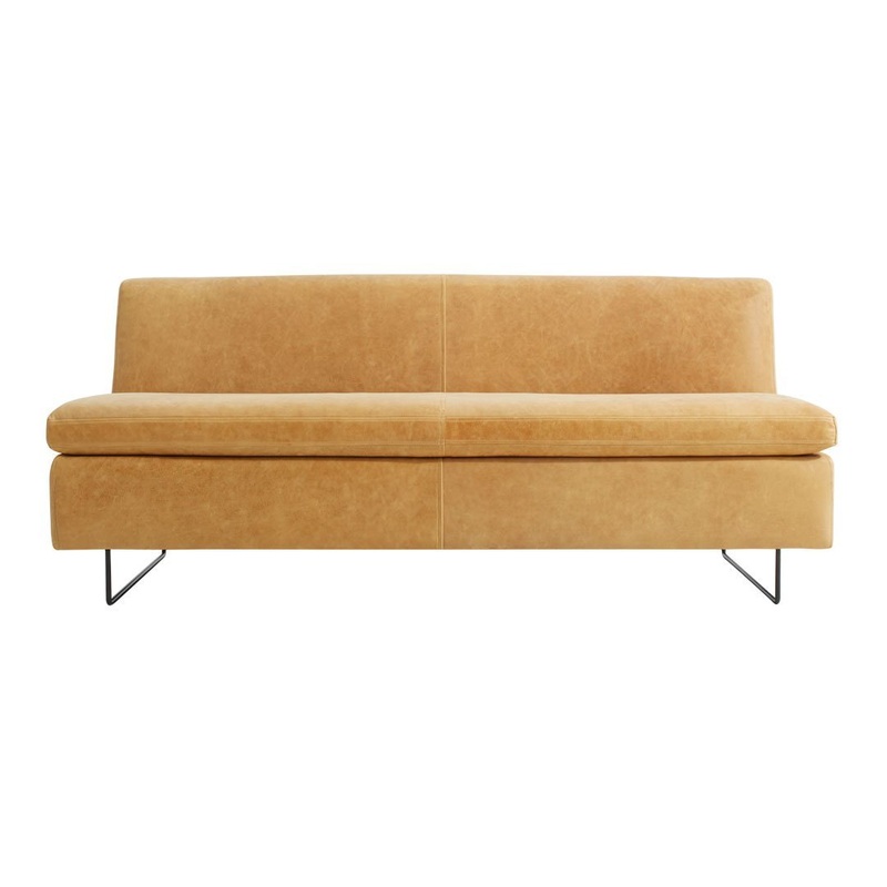 Clyde 67″ Leather Sofa Camel Leather