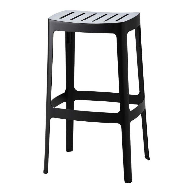 Cut Outdoor Bar Stool – Stackable Black