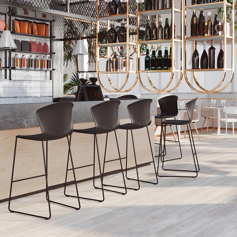 Whass Bar Stool – Sled Base – Seat Upholstered