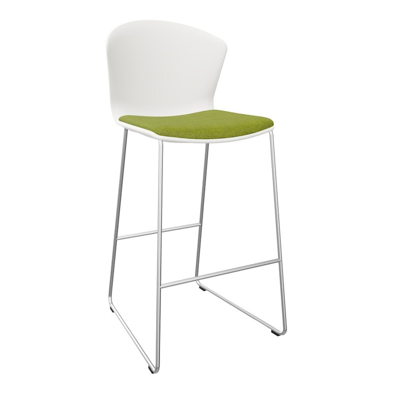 Whass Bar Stool – Sled Base – Seat Upholstered