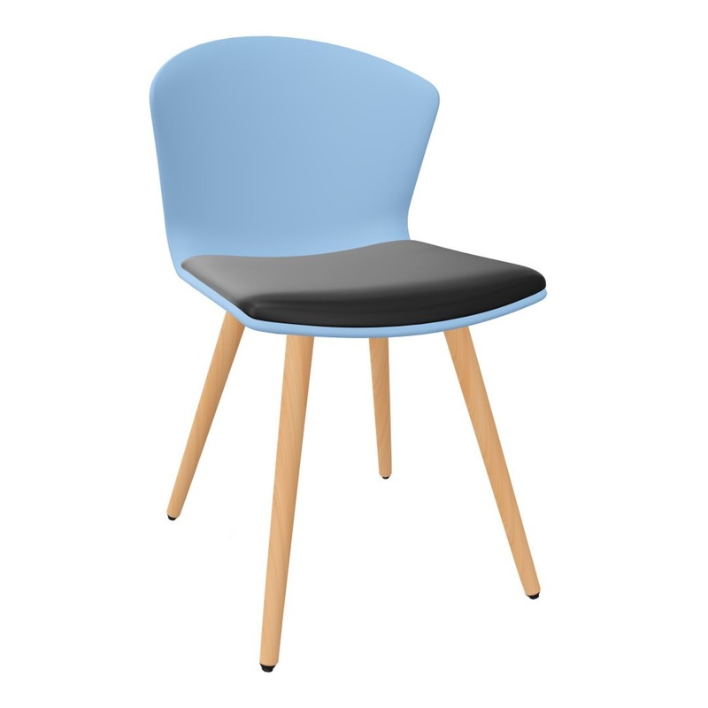 Whass Side Chair – Wood Base – Padded Seat