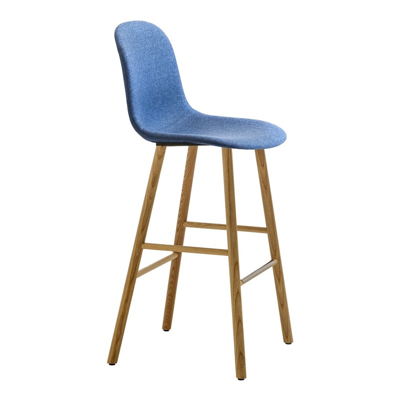 Mani Bar Stool – Wood Legs – Upholstered