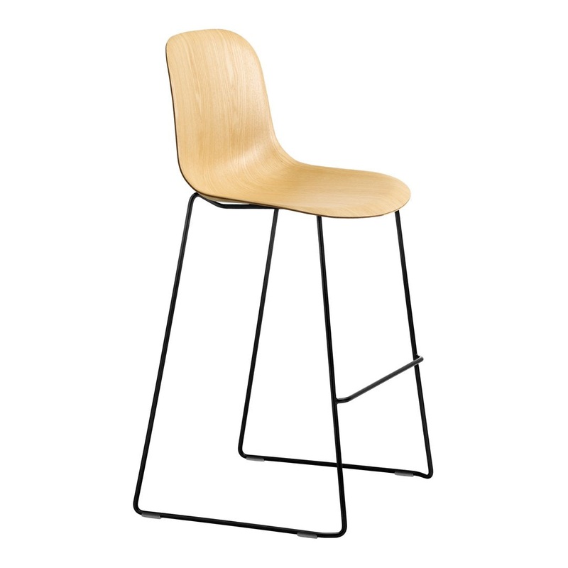 Mani Wood Bar Stool – Sled Base – Stackable