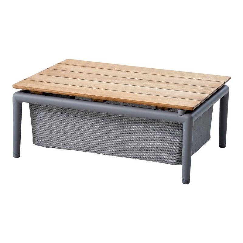 Conic Outdoor Box Table Teak / Light Grey
