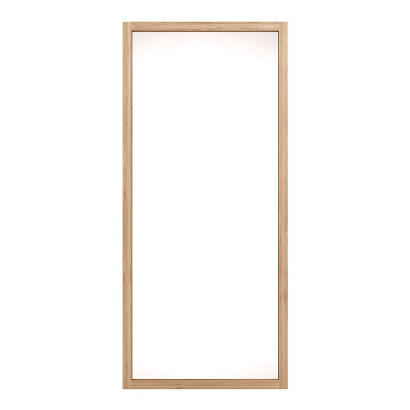 Oak Light Frame Floor Mirror