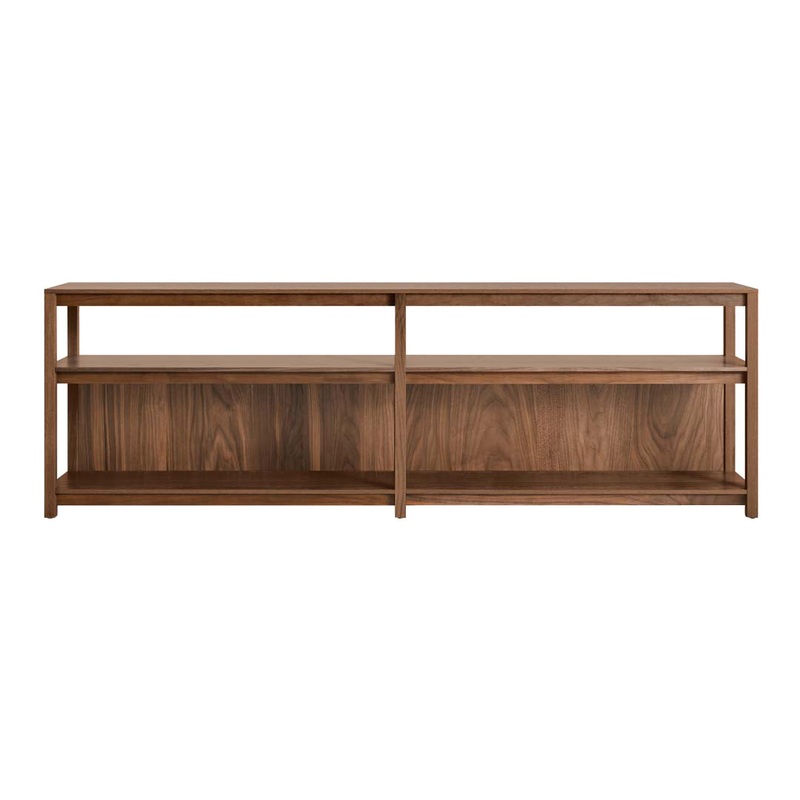 Open Plan Long and Low Bookcase Walnut