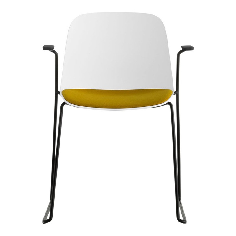 Seela Armchair Sled Base, Seat Upholstered