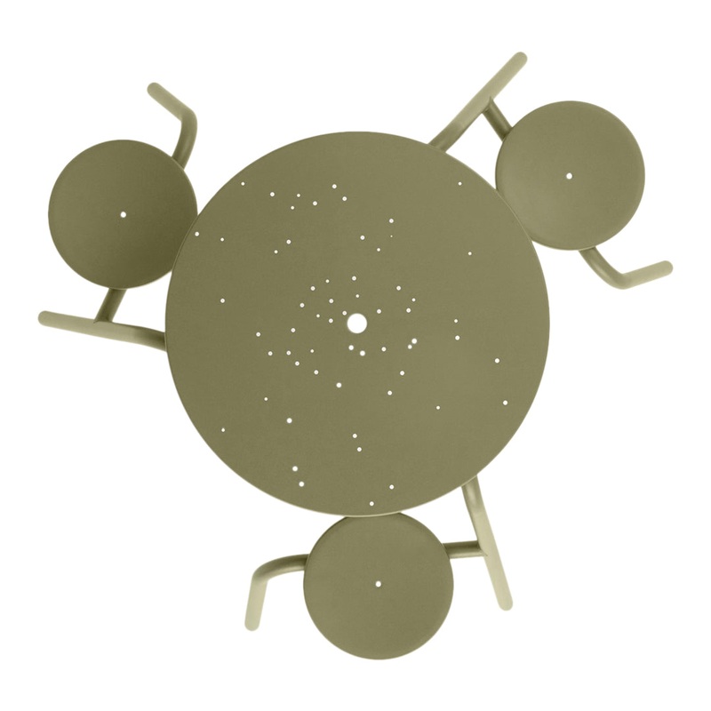 Virus Picnic Table – Parasol Ready Off-White (RAL 9002)