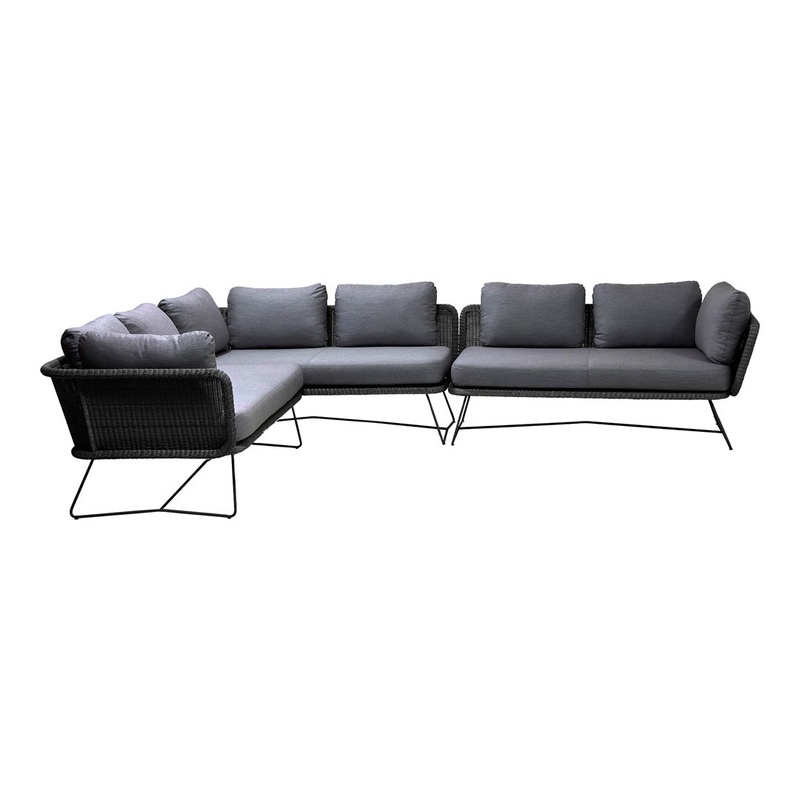 Horizon Pre-configured Sofa – Setup 1 Cane-line Natte – Grey / Black Weave