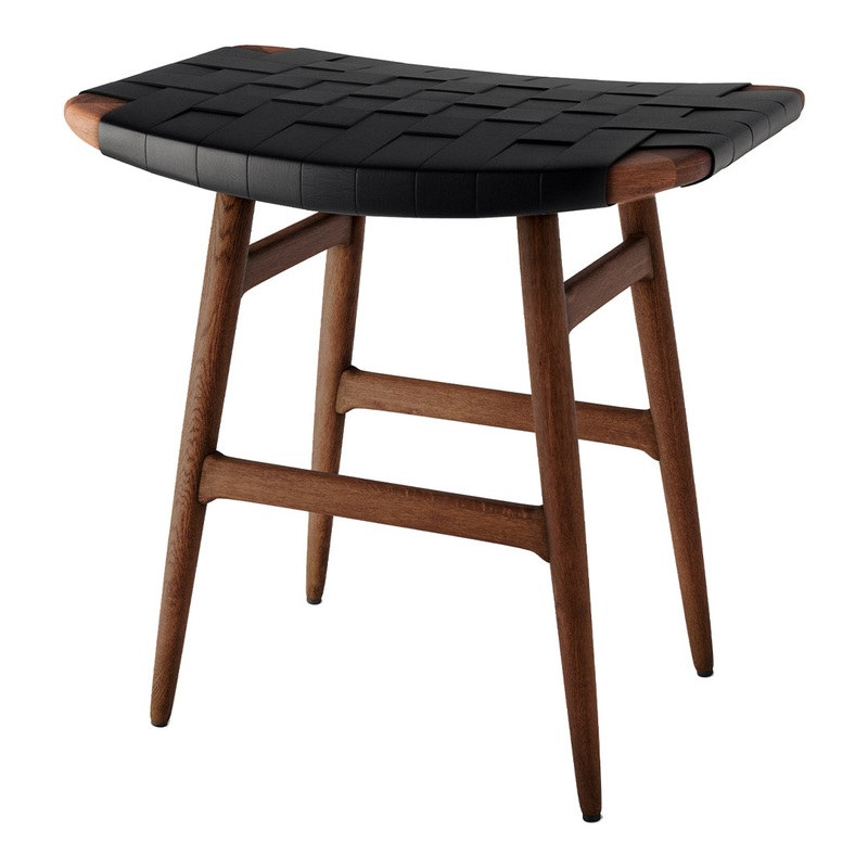 Freja Stool – Leather Stripe Seat