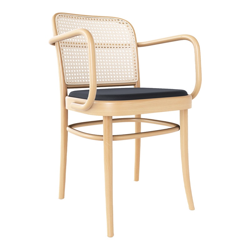Armchair 811 – Cane Back & Seat Upholstered – Beech Frame