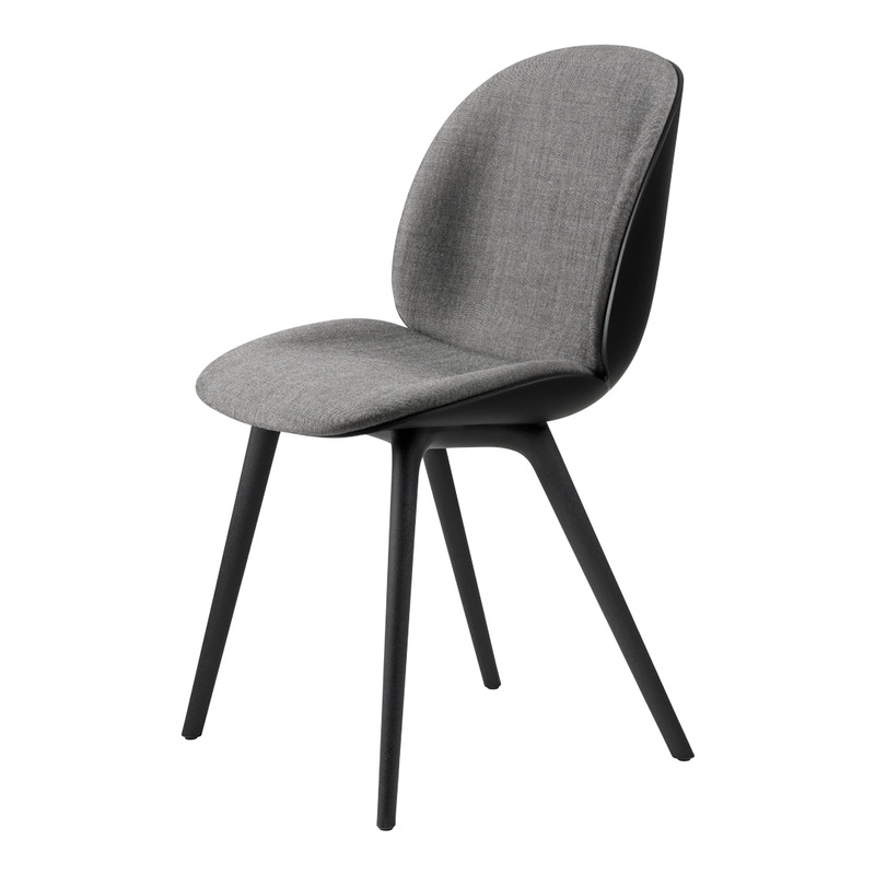 Beetle Dining Chair – Front Upholstered – Black Plastic Base