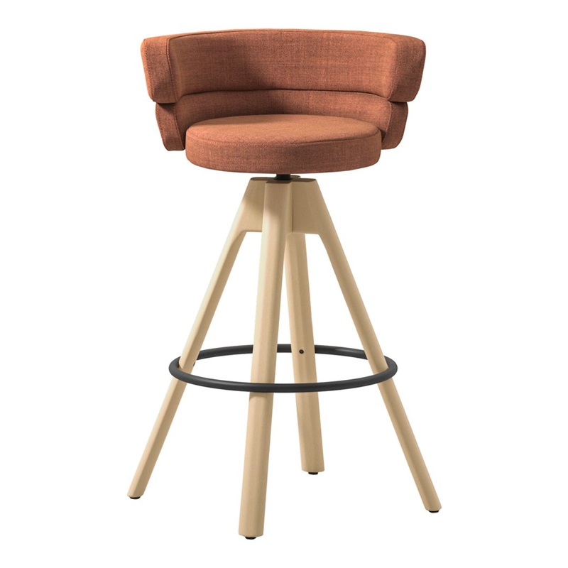 Dam Bar Stool – Swivel Wood Frame – Upholstered