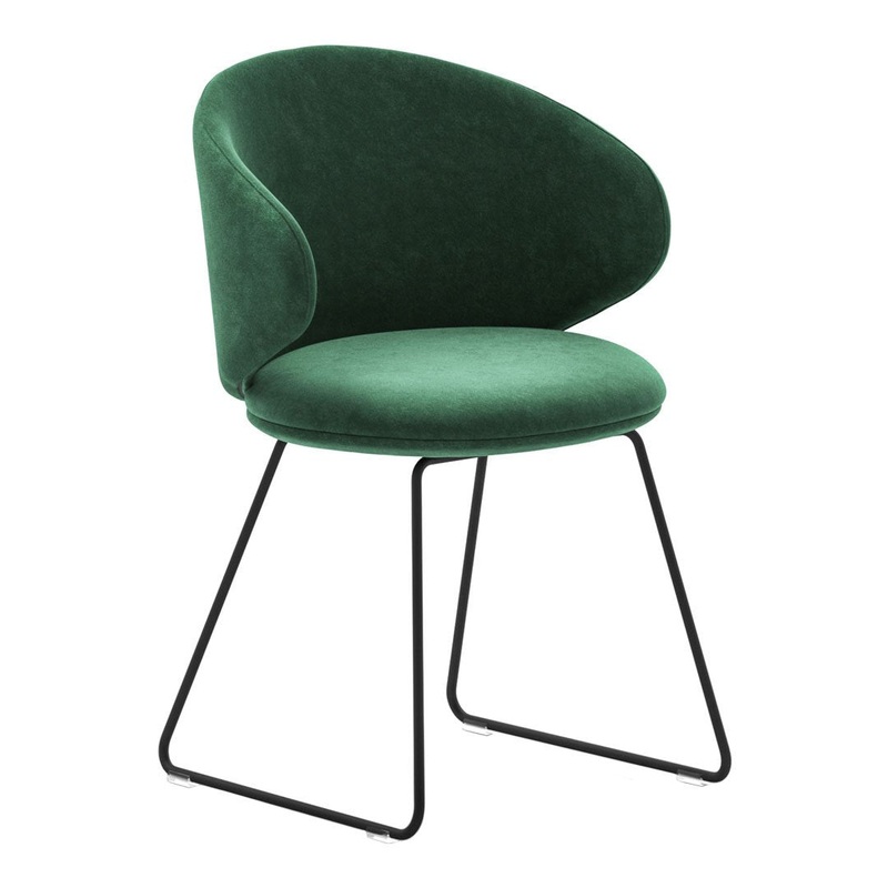 Belle Armchair – Sled Base – Upholstered