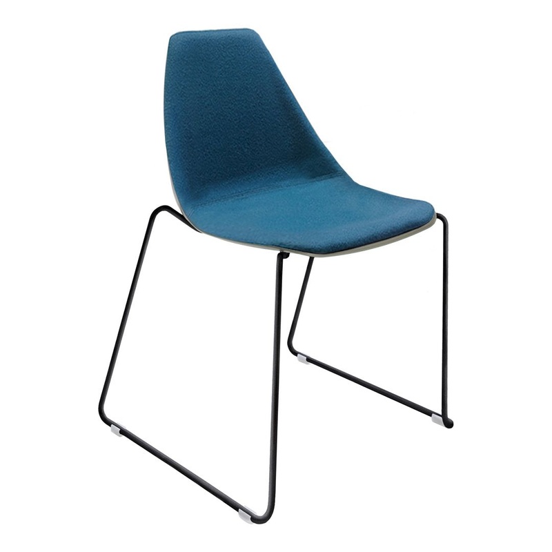 X Side Chair – Sled Base – Front Upholstered – Stackable