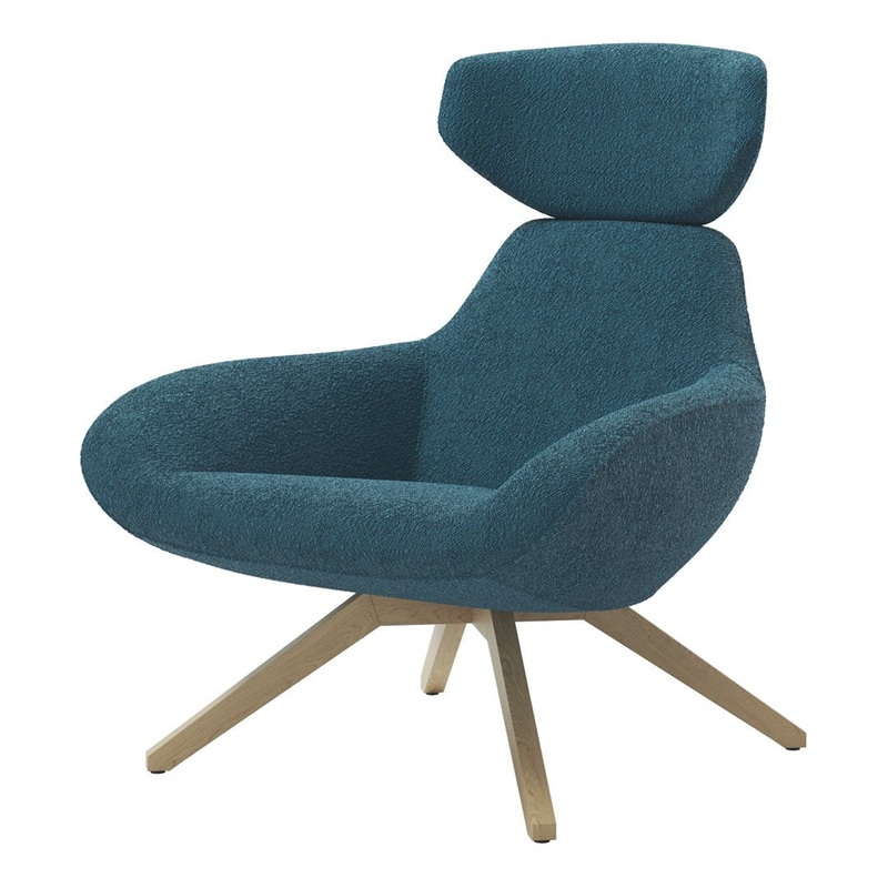 X 2Big Lounge Armchair w/ Headrest – Wood Base