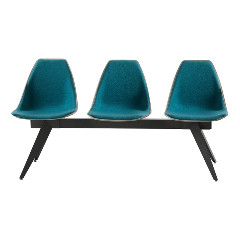 X Beam 3-Seater Bench – Front Upholstered