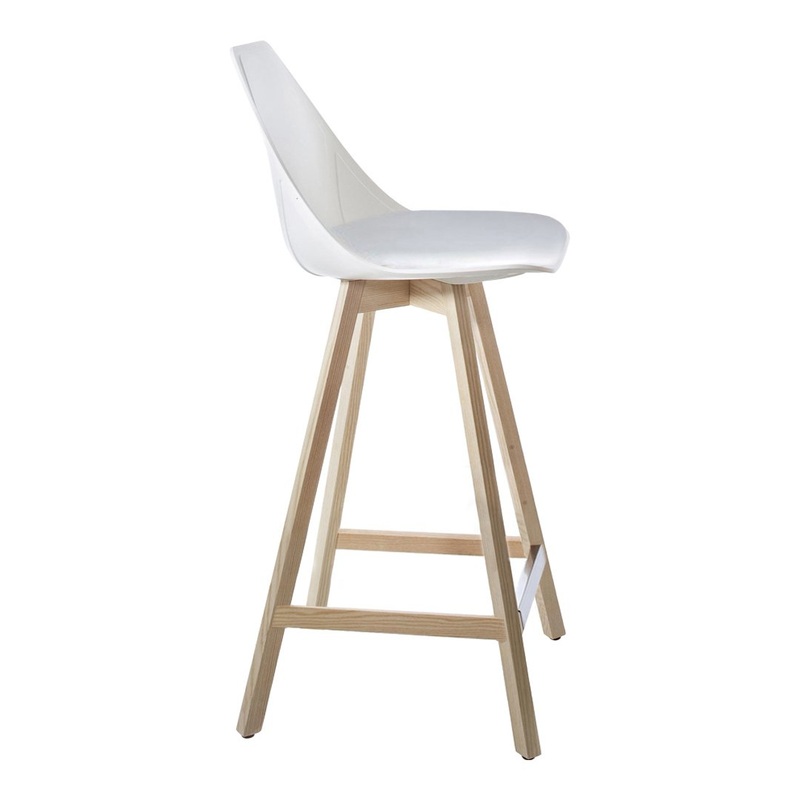 X Counter Stool w/ Wood Base – Seat Upholstered