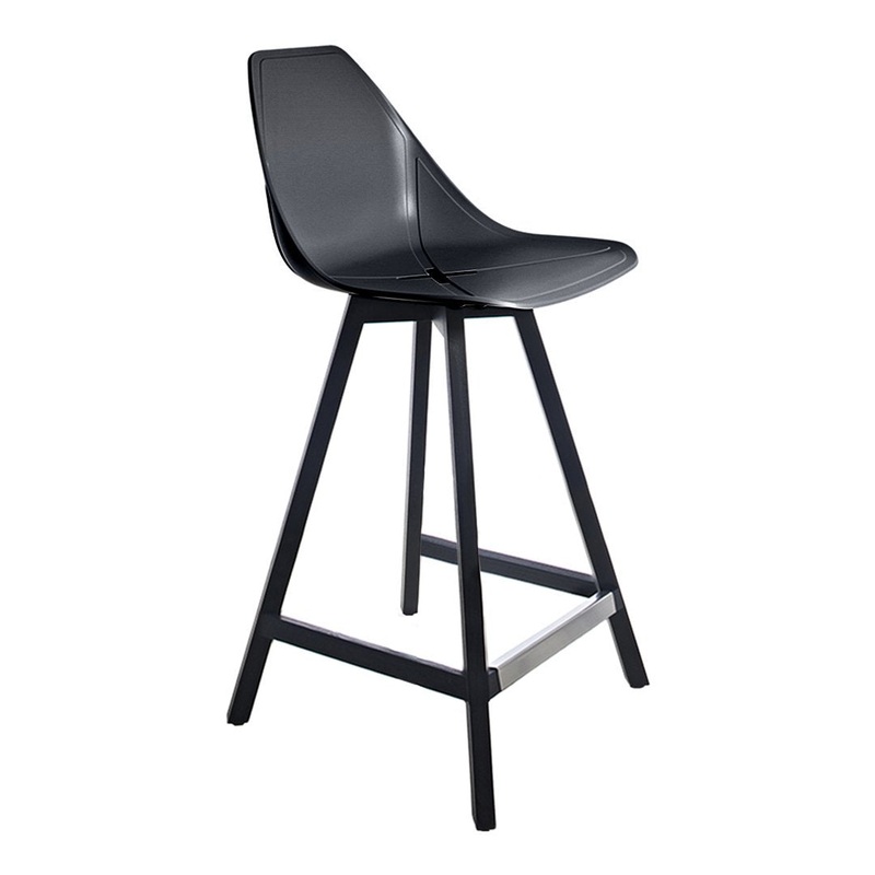 X Counter Stool w/ Wood Base