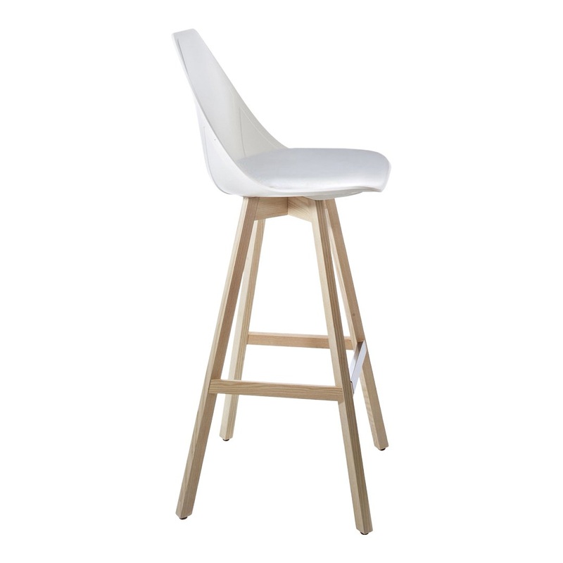 X Bar Stool w/ Wood Base – Seat Upholstered