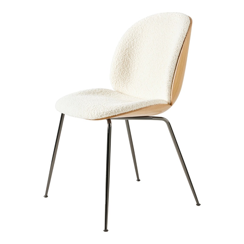 Beetle Dining Chair – Front Upholstered – Conic Base – 3D Veneer Shell