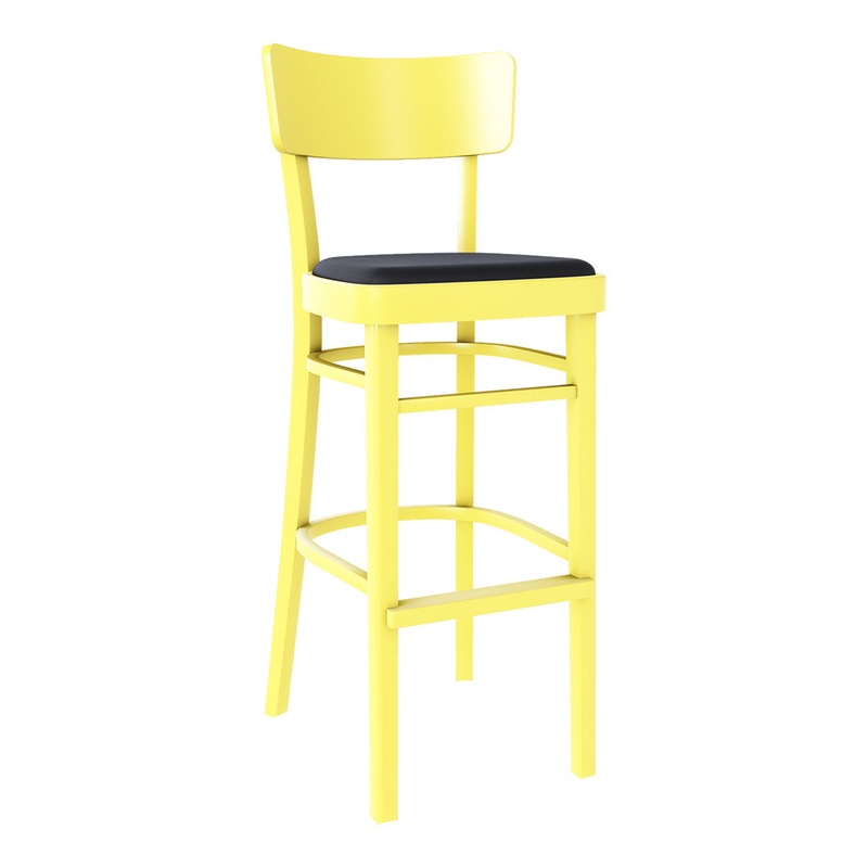 Ideal Barstool – Seat Upholstered – Beech Pigment Frame