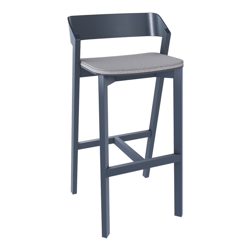 Merano Barstool – Seat Upholstered – Beech Pigment Frame