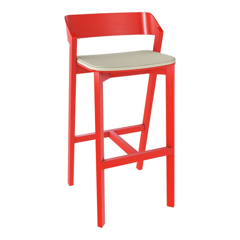 Merano Barstool – Seat Upholstered – Oak Pigment Frame