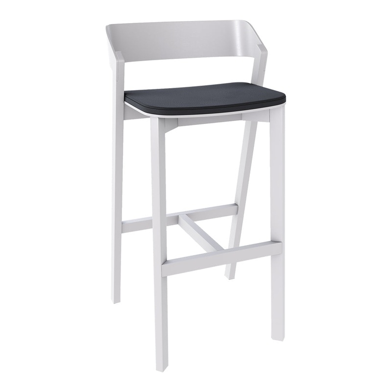 Merano Counter Stool – Seat Upholstered – Beech Pigment Frame