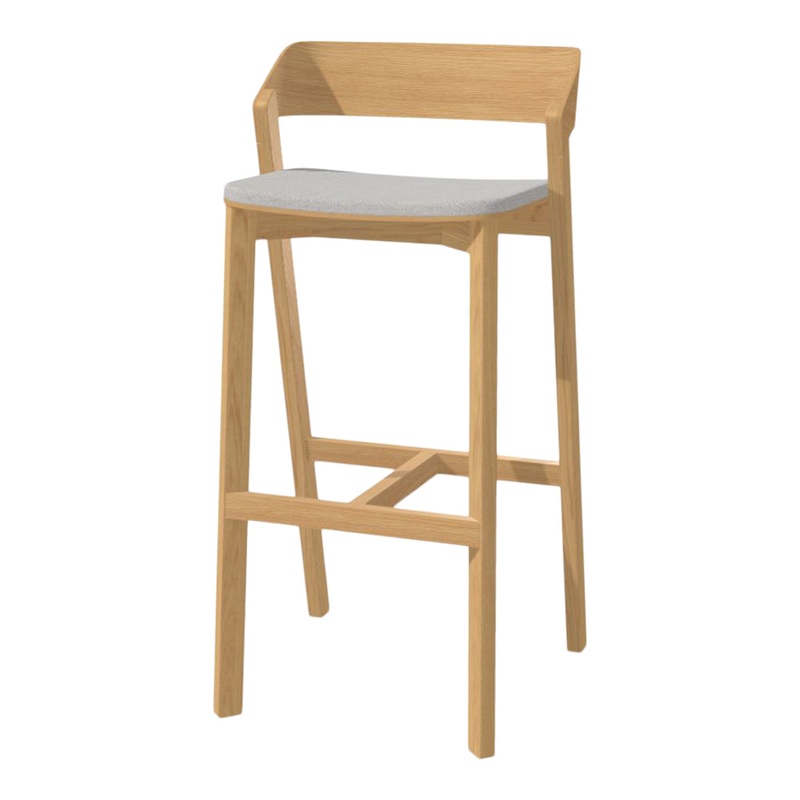Merano Counter Stool – Seat Upholstered – Oak Frame