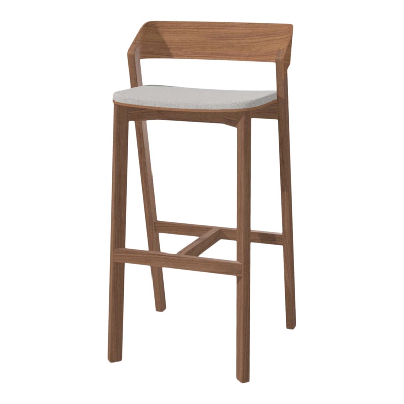 Merano Counter Stool – Seat Upholstered – Walnut Frame