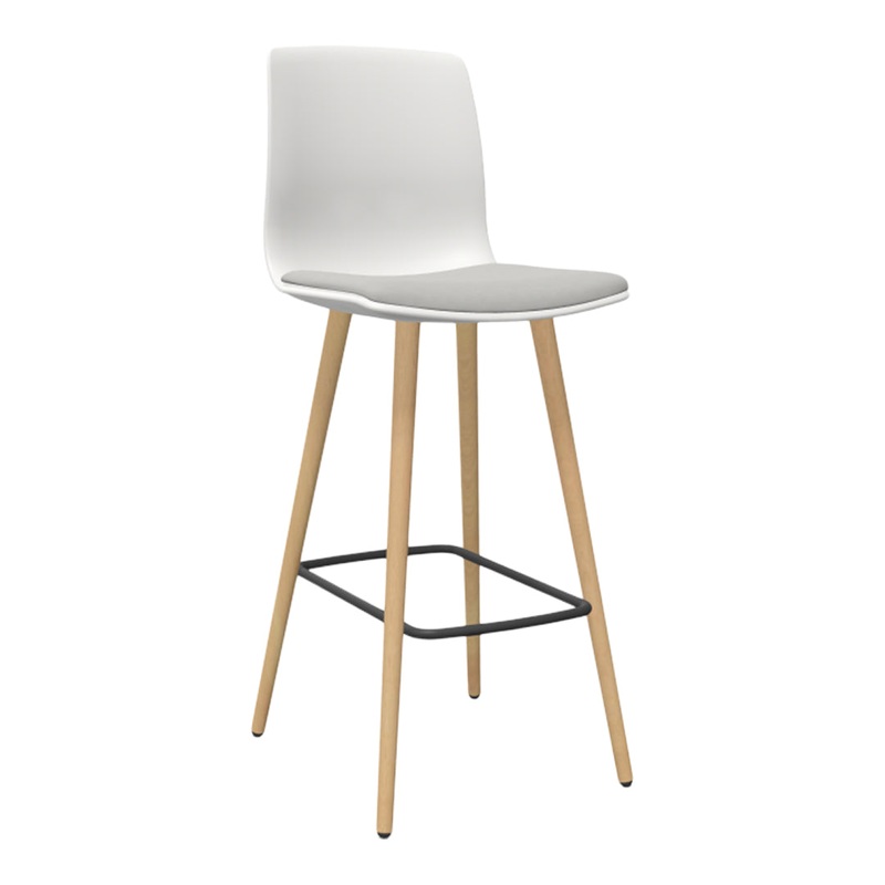 Noom Series 50 Bar Stool – Wood Legs – Seat Upholstered